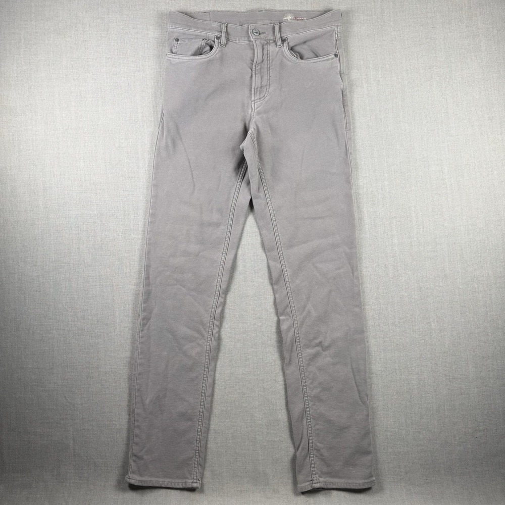 Faherty Jeans Mens Size 30x32 Gray Straight Leg Stretch Denim Light Wash